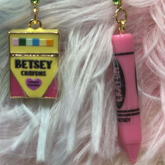 BETSEY JOHNSON MISMATCHED CRAYON EARRINGS - Picture 7 of 7